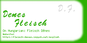 denes fleisch business card